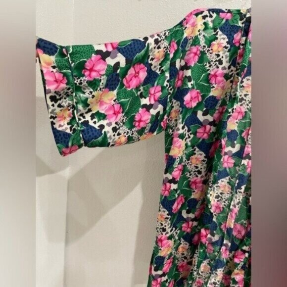 Victoria’s Secret Silk Floral Vintage Robe Kimono Belted Feminine Lounge Dainty - Picture 4 of 7